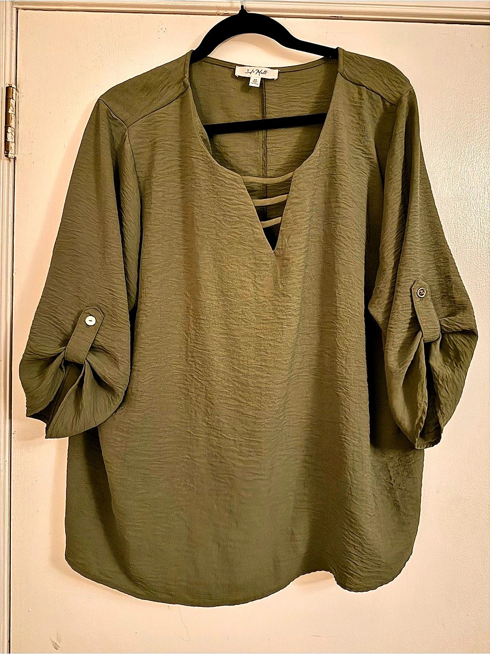 3rd + Malt Women's Olive Blouse Size 2X